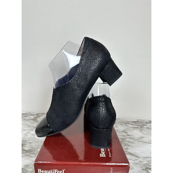 BeautiFeel Meryl Cap Toe Suede + Leather High Heels Pumps NEW Black Size EU41 - Picture 10 of 12